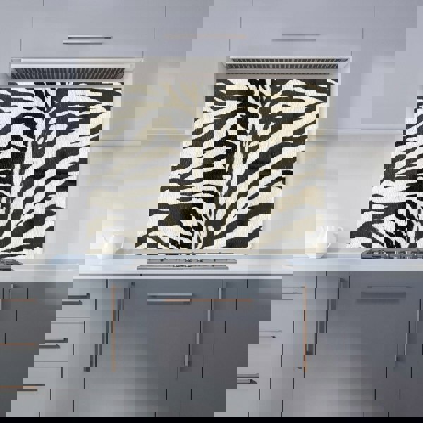 Warren Reed - Designer White Tiger Print Kitchen Splashback