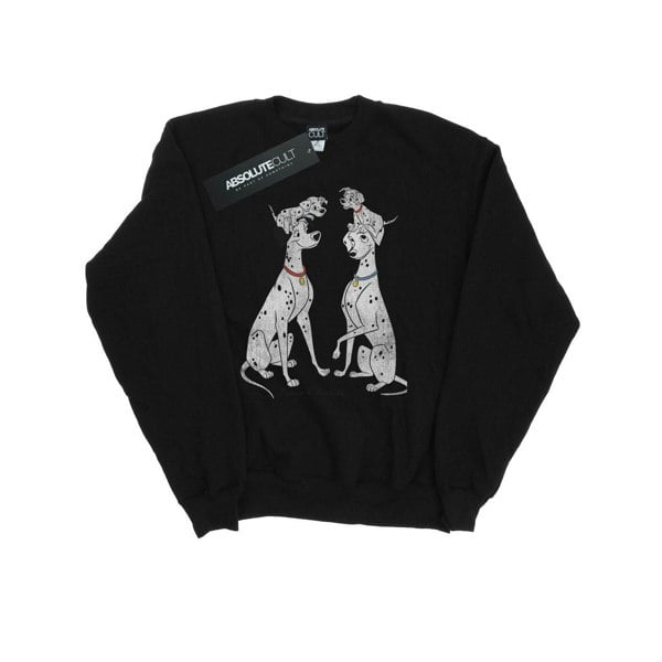 Disney Mens 101 Dalmatians Classic Pongo And Perdita Sweatshirt - Black