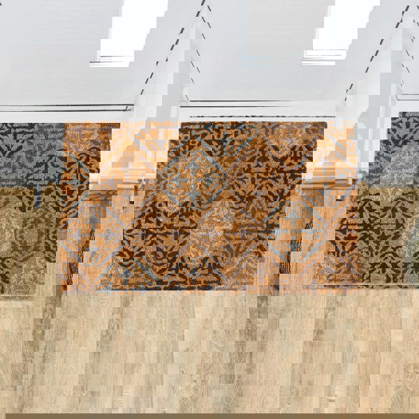 JVL Eco-Friendly Latex Backed Coir Entrance Doormat, 45x75cm - Tiles