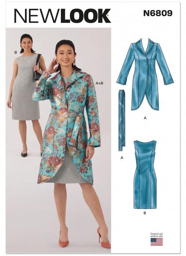 New Look Sewing Pattern 6809, Jackets, Dresses, Belts for Women, A (8-10-12-14-16-18-20) - Intermediate