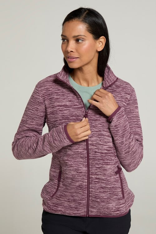 Mountain Warehouse Womens/Ladies Snowdon II Melange Full Zip Fleece Jacket - Burgundy