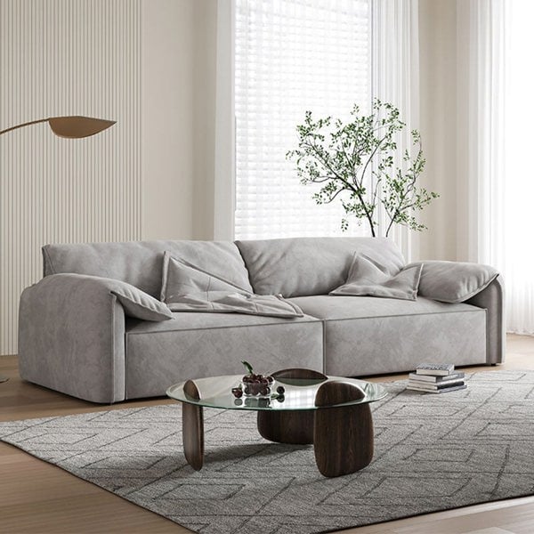 Calista Two Seater Sofa, Suede-Ritconcept-Grey-Single Seater 160CM-Rit Concept