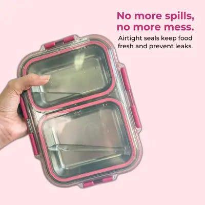 Avifresh Duo Insulated SS Lunch Box-Light Pink