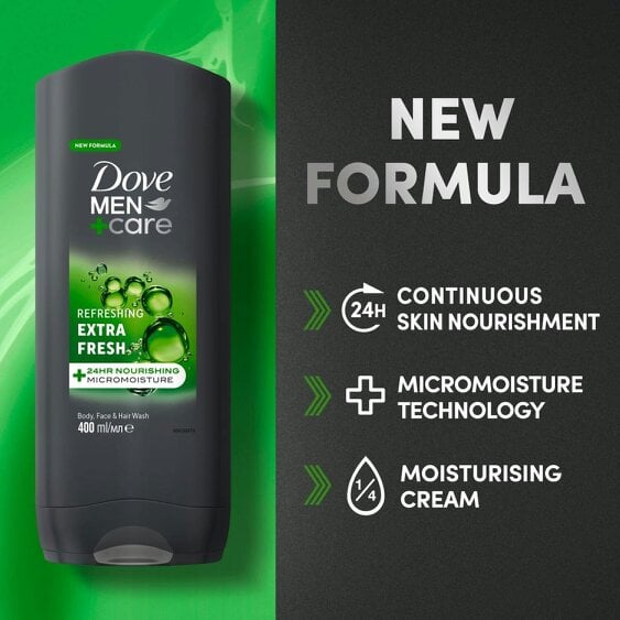 Dove Men+Care Refreshing Extra Fresh 3-in-1 Hair, Face and Body Wash 6x400ml