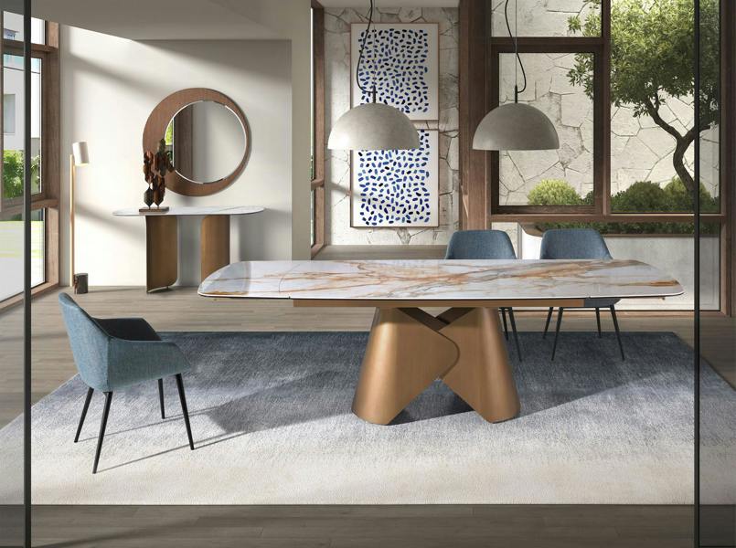 Angel Cerdá Greyish Blue Marbled Fabric Chair 4221