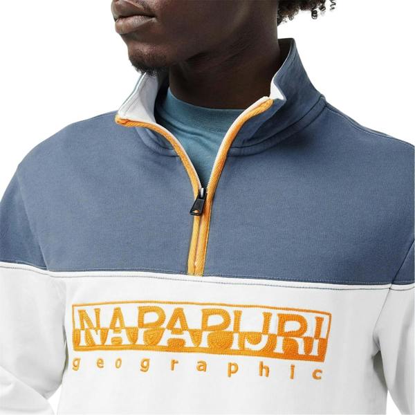 Napapijri Mens Saturnia Colour Block Sweatshirt - White - 