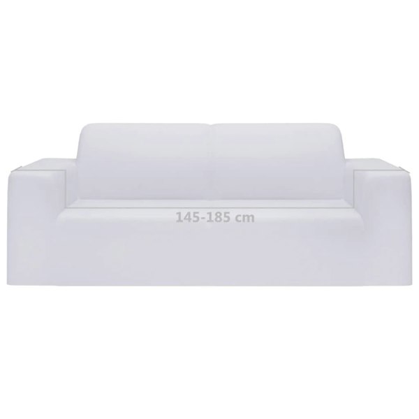 Berkfield 2-Seater Stretch Couch Slipcover White Polyester Jersey