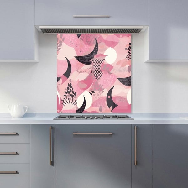 Warren Reed - Designer Abstract Pink Moon Pattern Kitchen Splashback