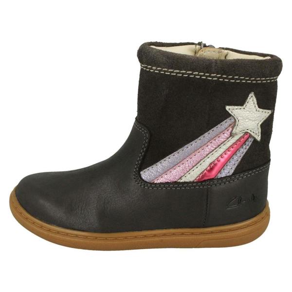 Clarks Girls Clarks Shooting Star Detailed Boots Flash Shine T