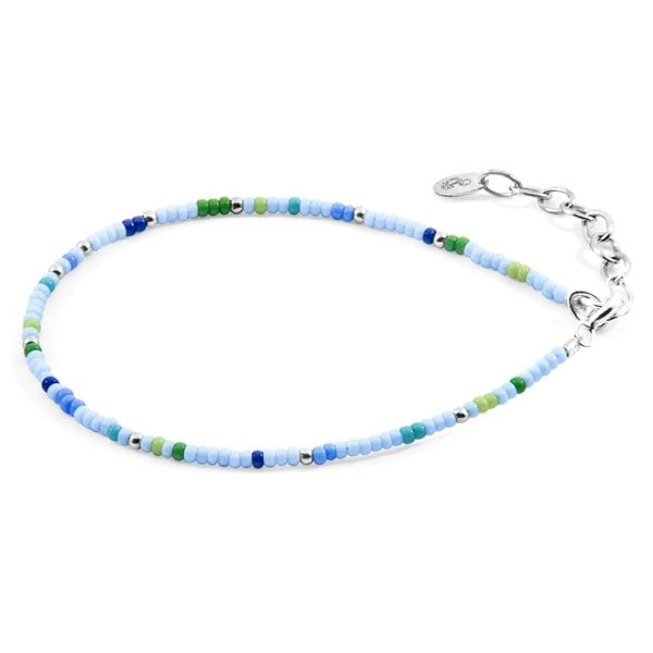 Anchor & Crew Blue - Green Ellie Silver and Miyoko Glass Bracelet