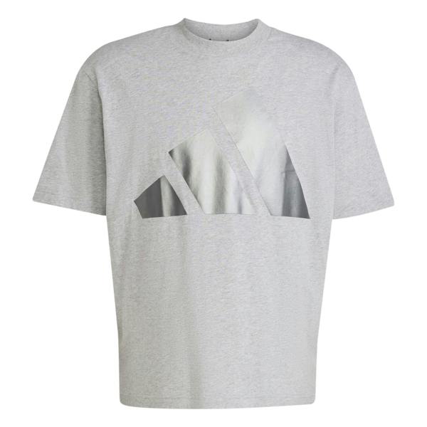 Adidas Mens Logo Cotton Regular T-Shirt - Grey Heather - 