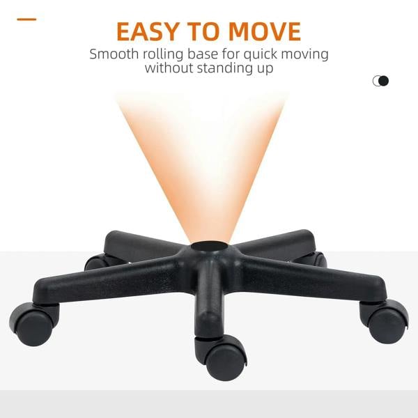 Black hydraulic swivel stool with smooth-rolling five-caster base