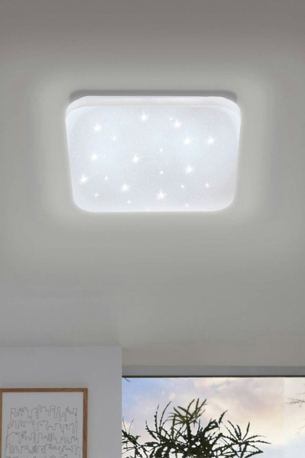EGLO Frania-S LED Square Crystal Effect Wall/Ceiling Light