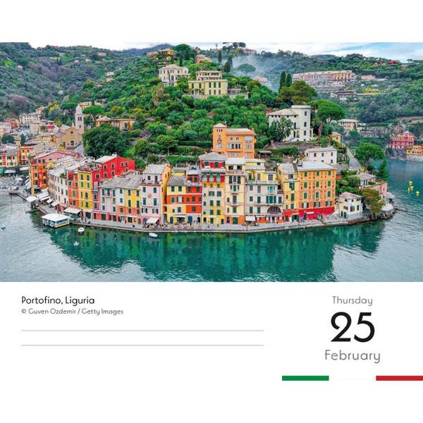 Italy Desk Calendar 2027, Desk Calendars, Day To View, Travel, Gift
