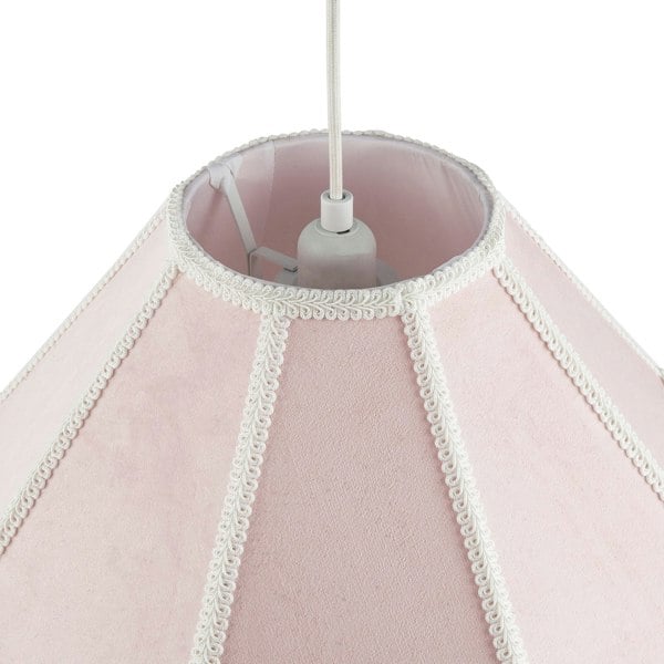 Traditional Victorian Empire 40cm Lamp Shade in Soft Pink with Tassels Image 4