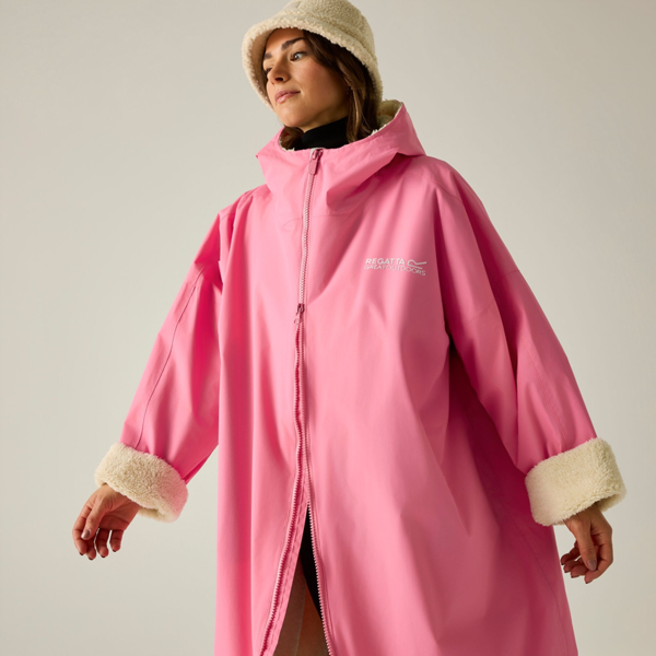 Regatta Unisex Adult Waterproof Fleece Lined Changing Robe - Pink Lemonade