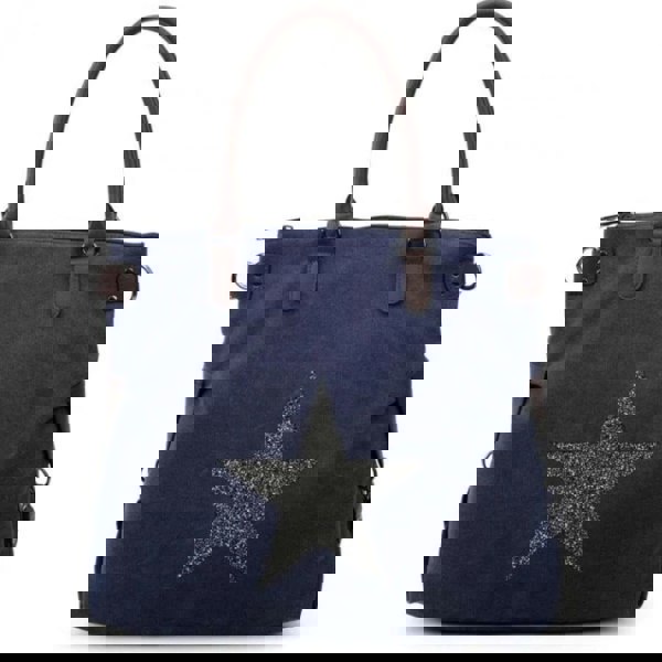 Love EMVY Staremvy XL Canvas Glitter Star Tote / Shoulder Bag