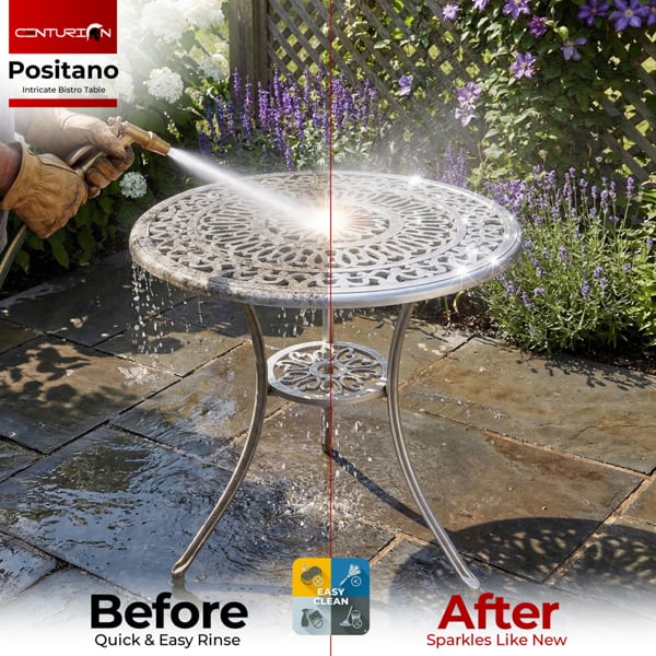 Centurion Supports POSITANO Garden and Patio Grey Cast Aluminium Bistro Table