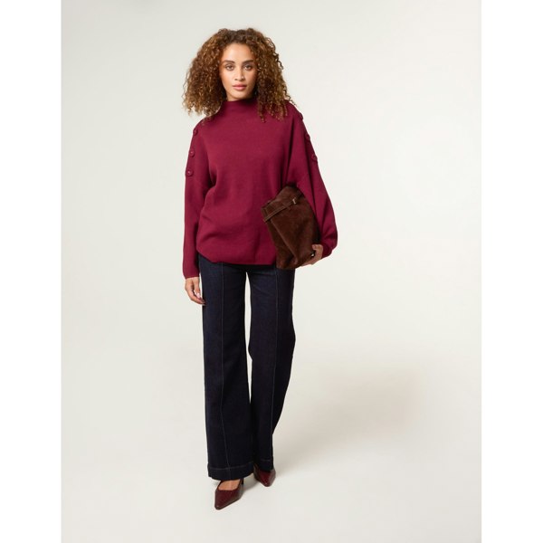 Blue Vanilla Button Shoulder Jumper