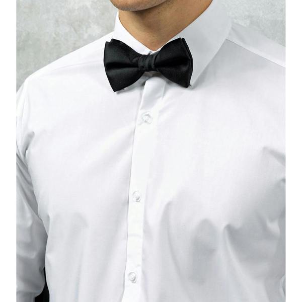 Premier Tie - Unisex Plain Bow Tie - Black - One Size - Black