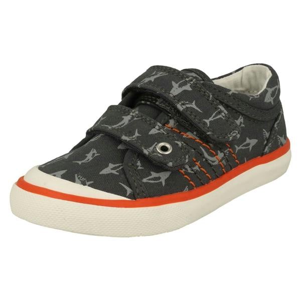 Start-rite Boys Startrite Shark Detailed Canvas Shoes Wave