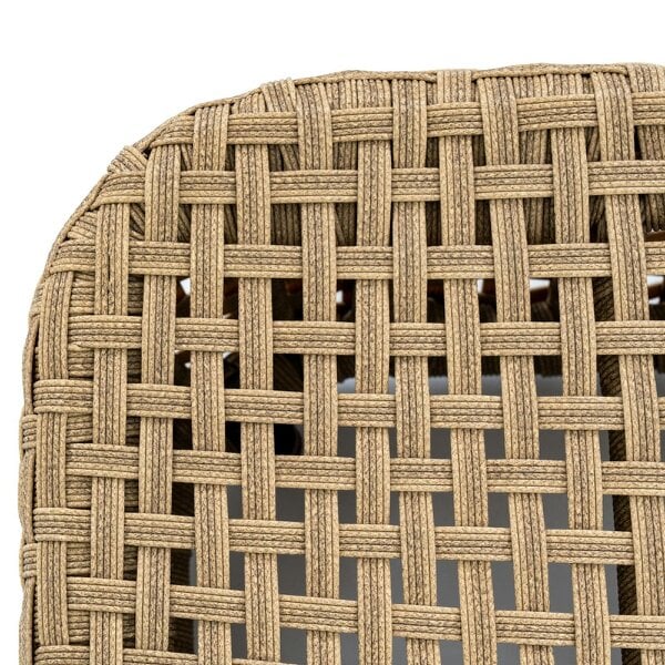 Wyld Haus Sardinia Outdoor Natural Wicker Footstool Cream Cushion