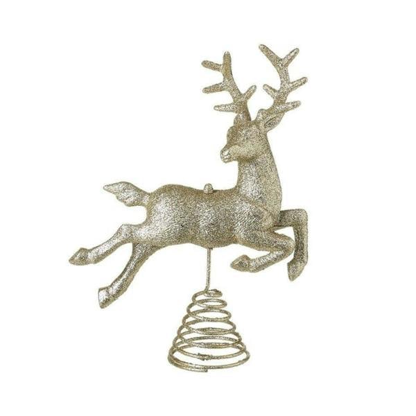 Garden Greatness Prancing Gold Glitter Deer Tree Topper