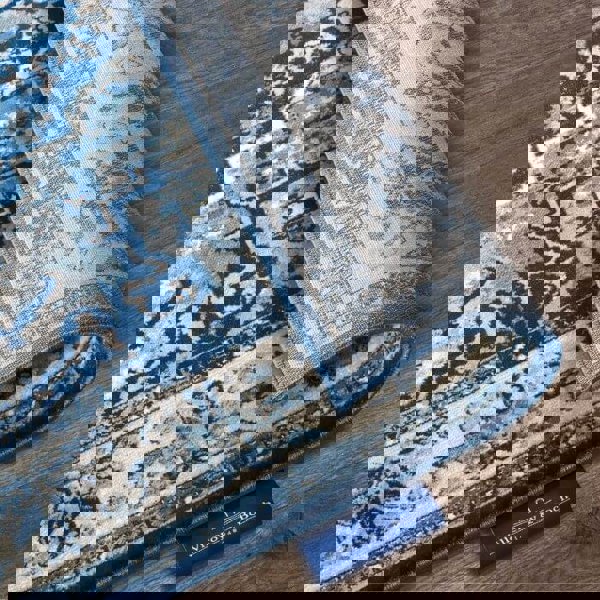 The Rugs Short-Pile Classic Medallion Blue Rug - Luxurious