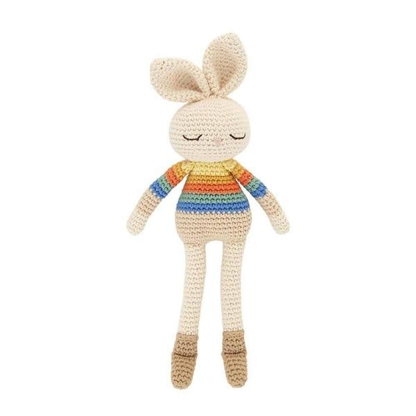 The Bonnie Mob Bonnie Bunny Crochet Toy - Rainbow stripe