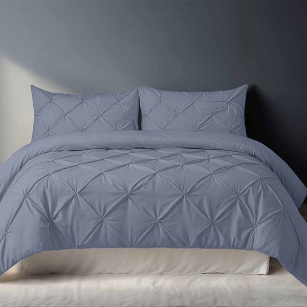 Snug City Pintuck Pinch Pleated Polycotton Duvet Cover And Pillowcase/s Set Bed Linen