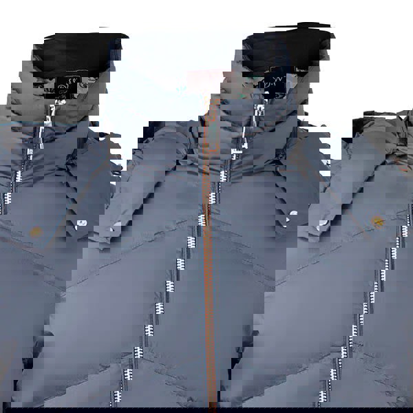 David WeJ Warrington Padded Jacket with Detachable Hood - Navy