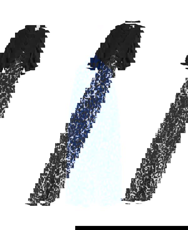 Blue Animal Print Maxi Dress