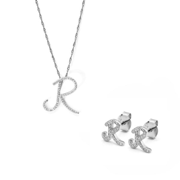 Say It With Luxe Initial Gift Set - Sterling Silver