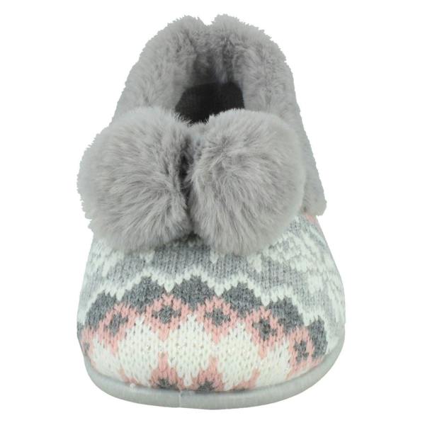 Rose Bank Ladies Rose Bank Memory Foam Norwegian Print Pom Pom Slippers Grace