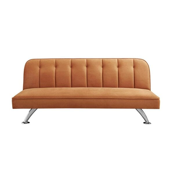 Wyld Haus Malahide Upholstered Orange Velvet Tufted Sofa Bed - Single