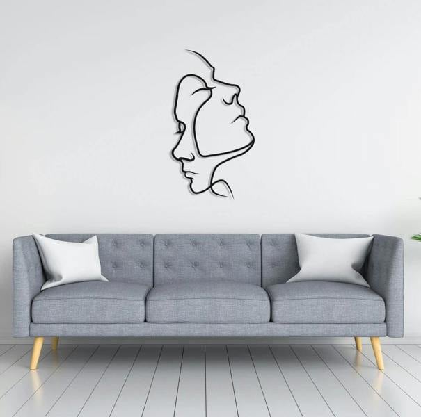 Decortie Two Face Minimalist Metal Line Art Wall Decor 95x53