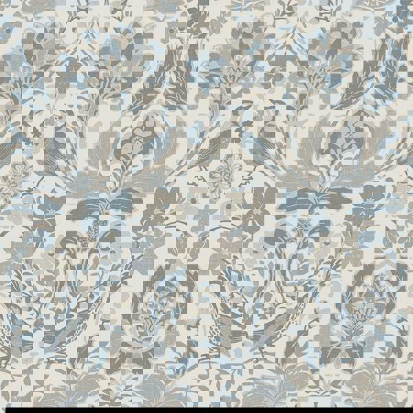 World Of Wallpaper Folk Floral Textured Wallpaper - Soft Blue - 
