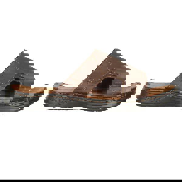 Mountain Warehouse Mens Comfort Leather Slip-on Sandals - Brown - 