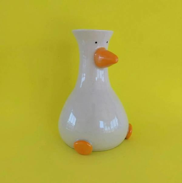 Handmade Silly Goose Ceramic Vase