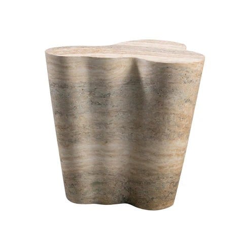 Furniture Edit Slab Faux Travertine Tall Side Table