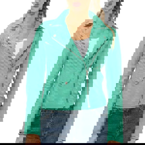 Leather Company Women's Real Leather Brando Style Biker Jacket