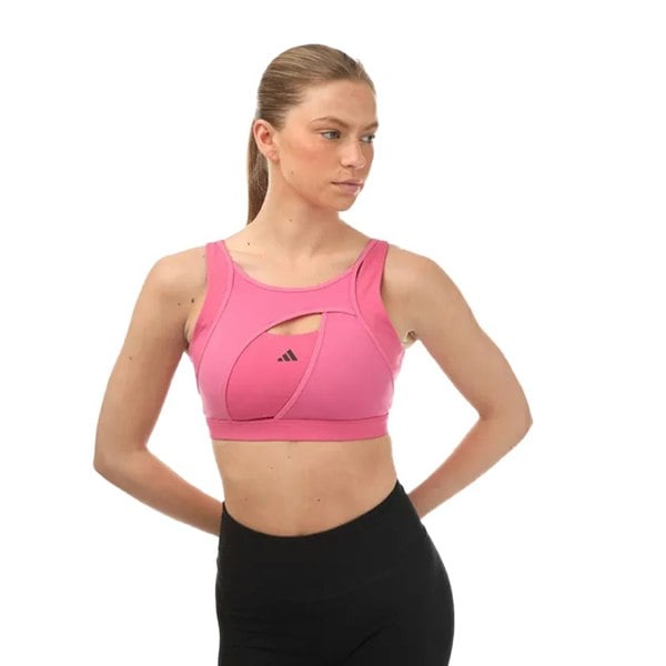 Adidas Womens Power Impact Luxe Medium Support Sports Bra - Pink