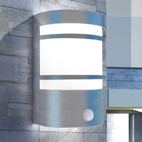 Berkfield Outdoor Wall Light with Sensor Stainless Steel