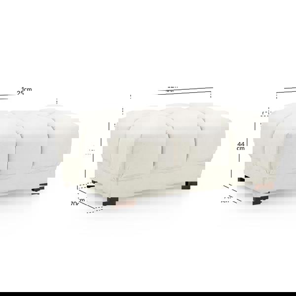 Furnishings For Less Zura Plush Velvet Large Footstool Sofa Accessory | Cream, Grey or Mocha