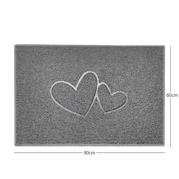 Nicoman "Double Heart" Embossed Loofah Textured Spaghetti Doormat