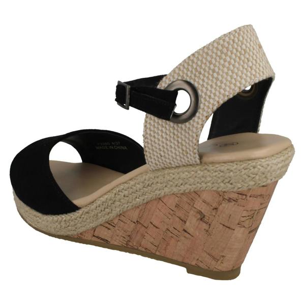 Spot On Ladies Spot On Cork Wedge Sandals F2265