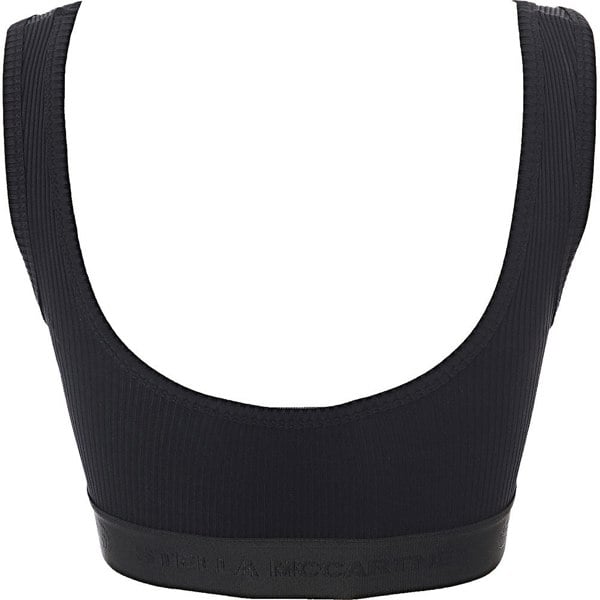 Stella Mccartney Womens S-Wave Technical Rib Q-Nova Cropped Top in Black