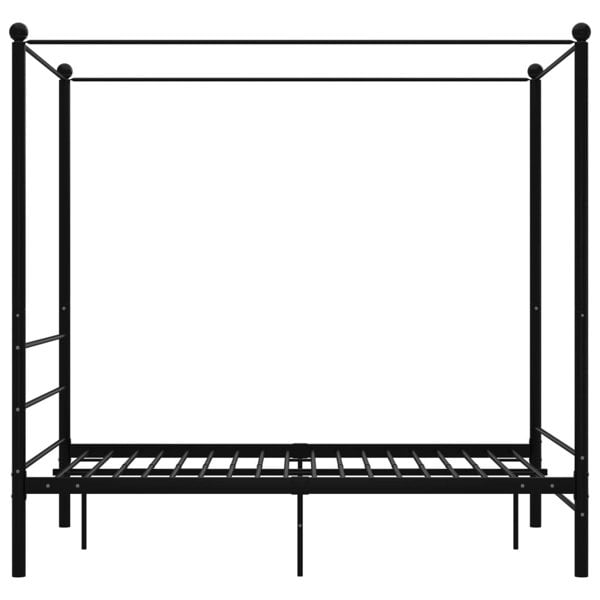 Berkfield Canopy Bed Frame Black Metal 140x200 cm