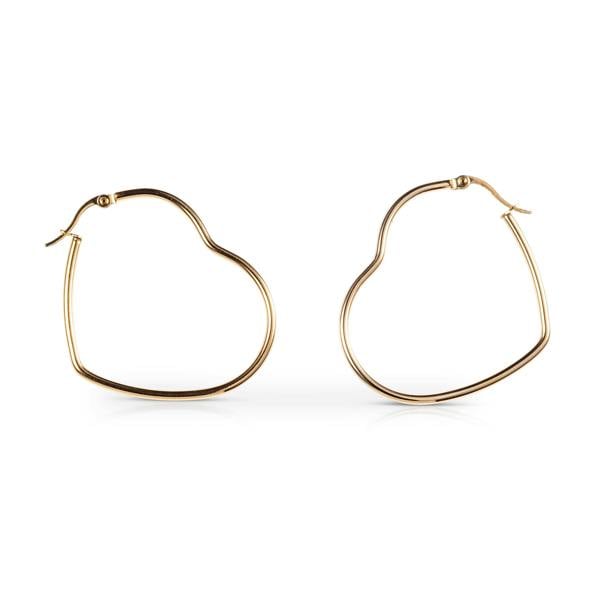 Zavana Large Gold Plated Heart Hoop Earrings for Women