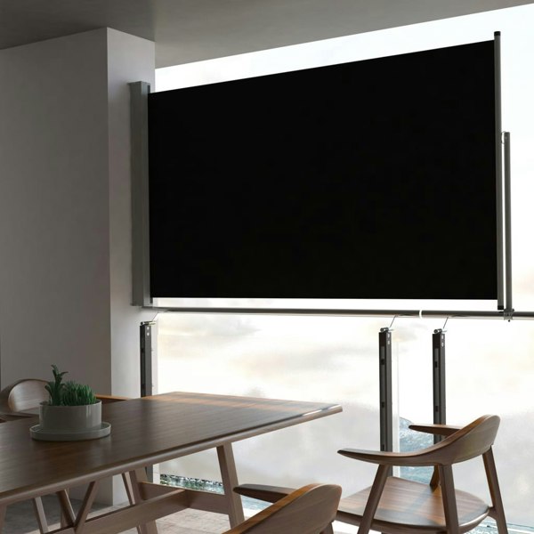 Berkfield Patio Retractable Side Awning 140 x 300 cm Black